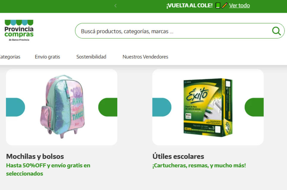 Provincia Compras tiene descuentos y cuotas sin interés para la vuelta a clases